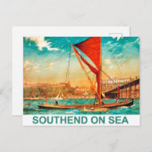 南端のセーリング船シーコースト,ヴィンテージ ポストカード (正面/裏面)