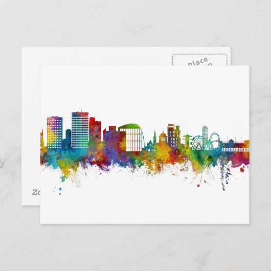 南端の海のイングランドのスカイライン ポストカード (正面/裏面)