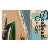 南端の海ヴィンテージ旅行ポスター マグネット (横)