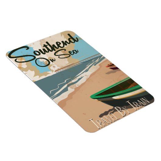 南端の海ヴィンテージ旅行ポスター マグネット (右側)