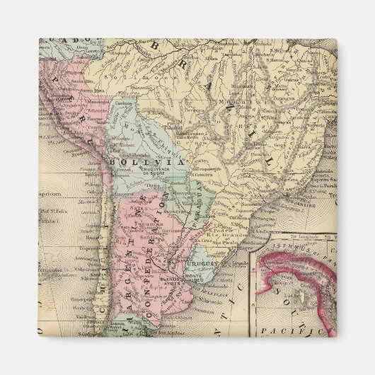 南米の地図バイミッチェル マグネット (正面)