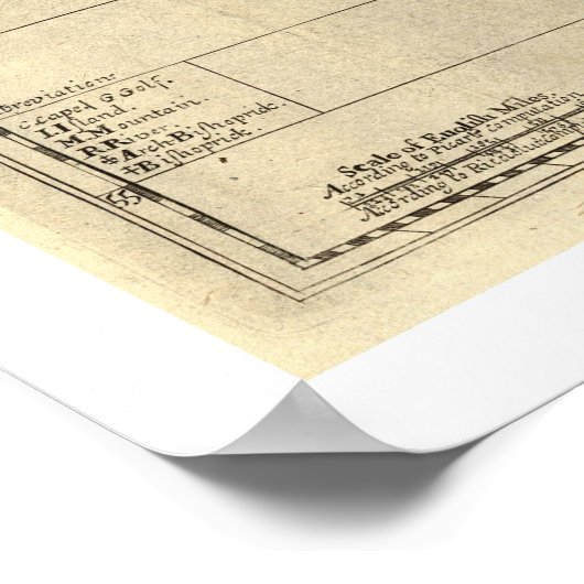 南米の地図1700 ポスター (角)