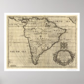 南米の地図1700 ポスター (正面)