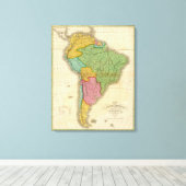 南米の地図3 キャンバスプリント (インサイチュ (ウッドフロア))