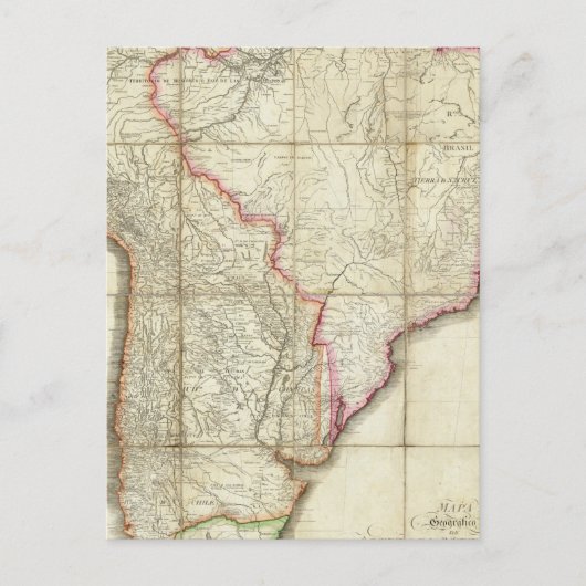 南米の地図3 ポストカード (正面)