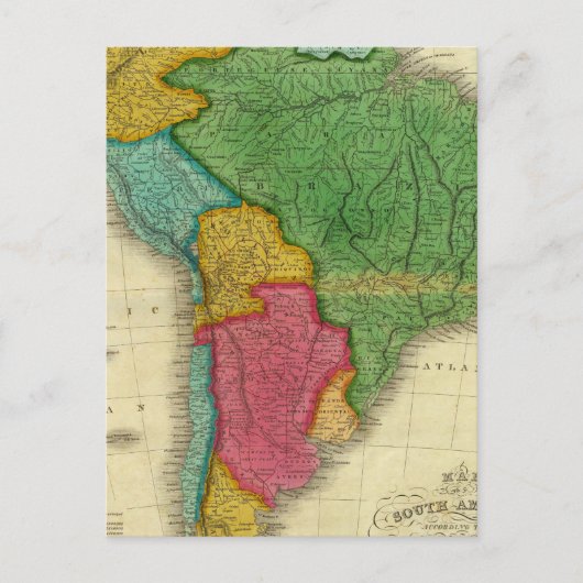 南米の地図3 ポストカード (正面)