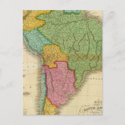 南米の地図4 ポストカード (正面)