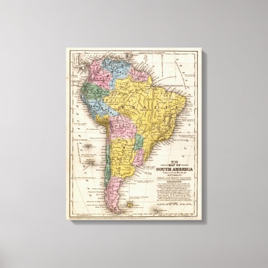 南米の地図5 キャンバスプリント (正面)