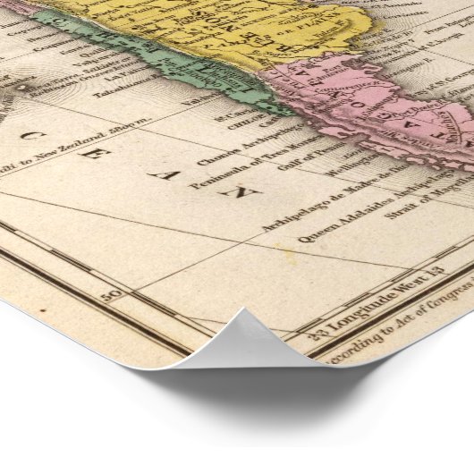 南米の地図5 ポスター (角)