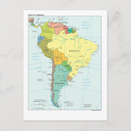 南米の地図 ポストカード