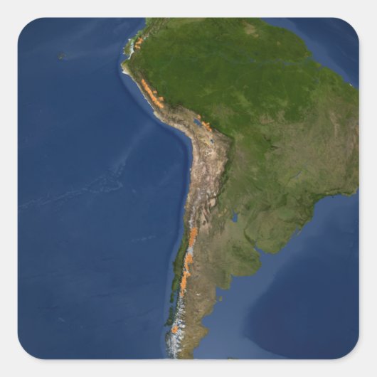 南米の地域の氷河 スクエアシール (正面)