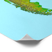 南米の地形図 ポスター (角)