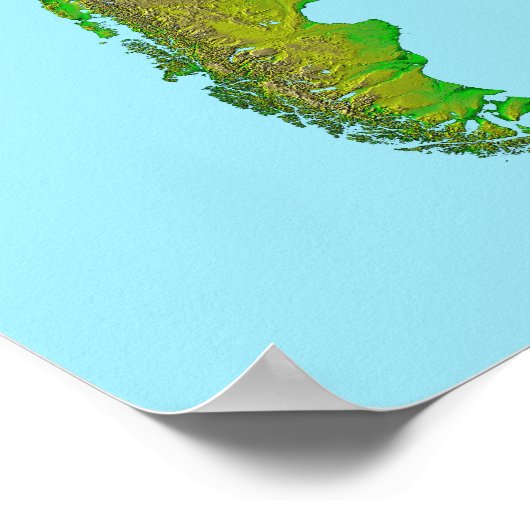 南米の地形図 ポスター (角)
