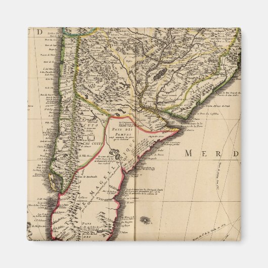 南米の彫刻地図 マグネット (正面)