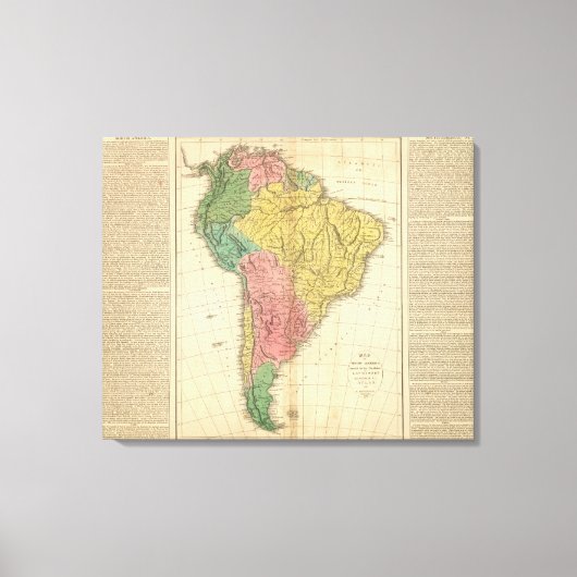 南米の歴史地図 キャンバスプリント (正面)