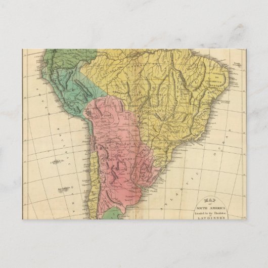 南米の歴史地図 ポストカード (正面)