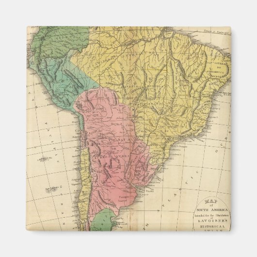 南米の歴史地図 マグネット (正面)