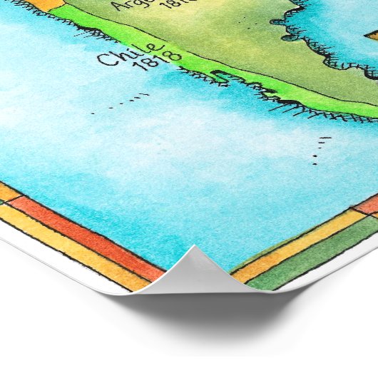 南米の独立 ポスター (角)