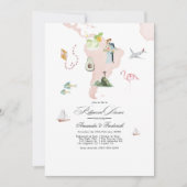 南米の目的地の結婚式のリハーサルディナー 招待状 (正面)