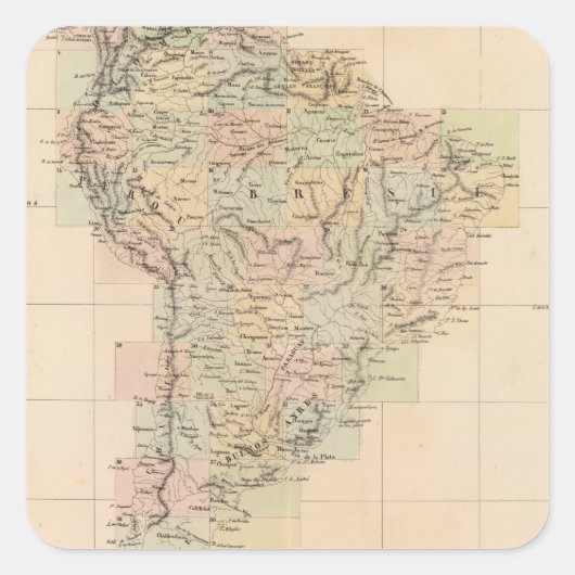 南米の組立地図 スクエアシール (正面)