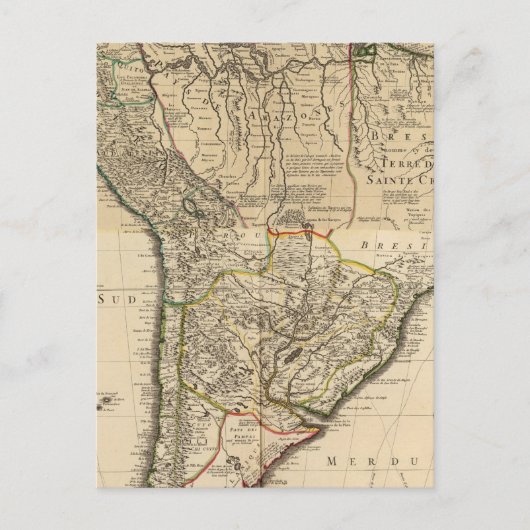 南米の総合地図 ポストカード (正面)