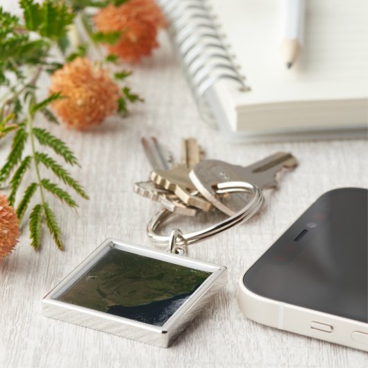 南米の衛星表示 キーホルダー (側面)