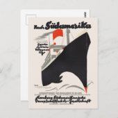 南米へ – ドイツのヴィンテージのポスター1920s ポストカード (正面/裏面)