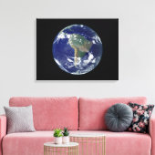 南米を中心とした完全に照らされた地球 キャンバスプリント (インサイチュ (リビング))