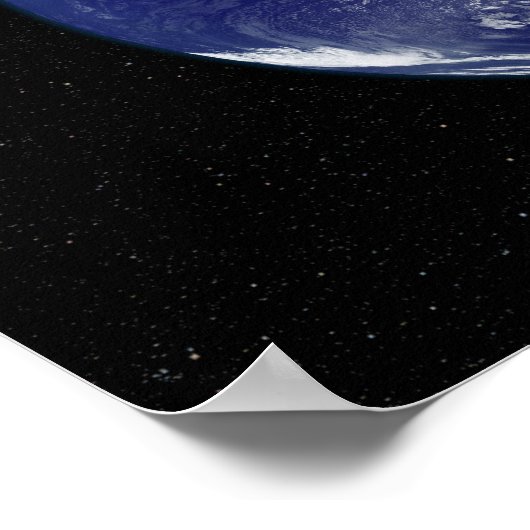 南米を中心とした完全に照らされた地球 ポスター (角)