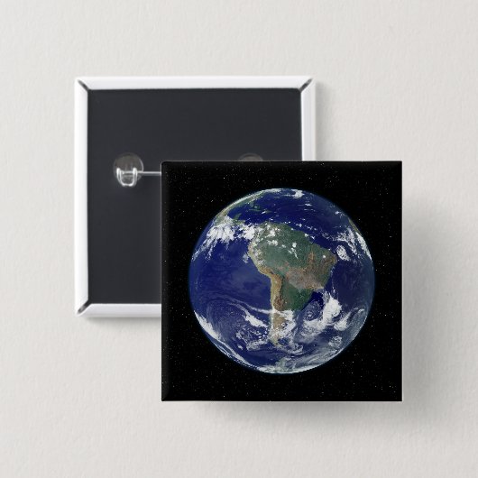 南米を中心とした完全に照らされた地球 缶バッジ (正面&裏面)