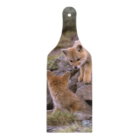 南米グレーキツネ（ライカロペックスグリセウス）ペア カッティングボード (正面)