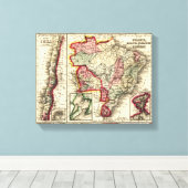 南米パノラママップ南米2 キャンバスプリント (インサイチュ (ウッドフロア))