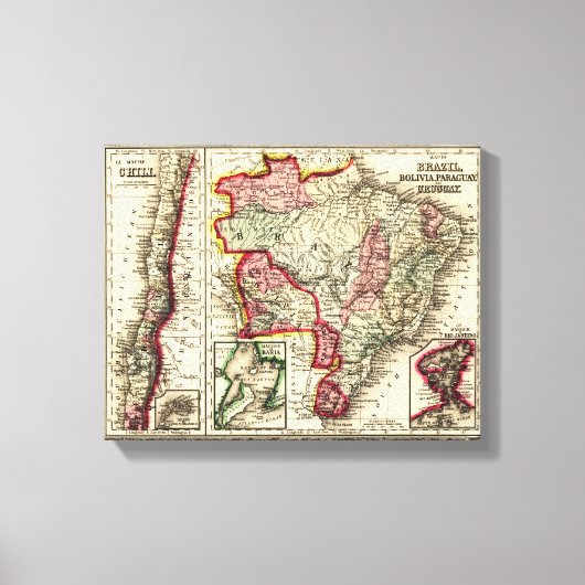 南米パノラママップ南米2 キャンバスプリント (正面)