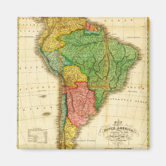 南米パノラママップ南米 マグネット (正面)