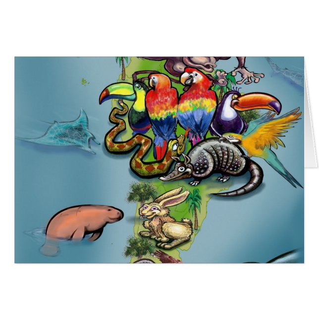 南米動物世界地図 (正面横)