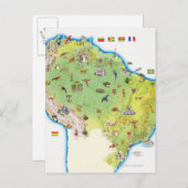 南米北部地図 ポストカード (正面/裏面)