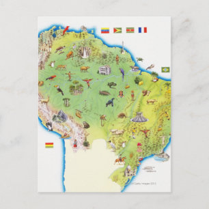 南米北部地図 ポストカード