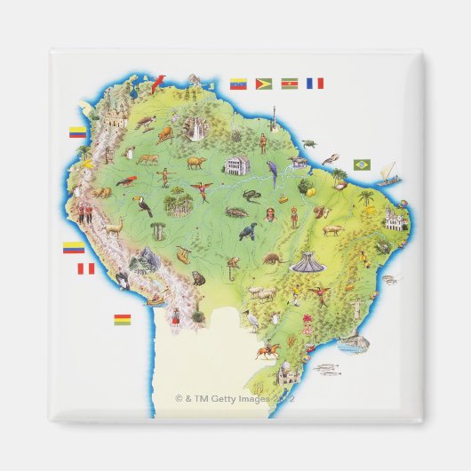 南米北部地図 マグネット (正面)