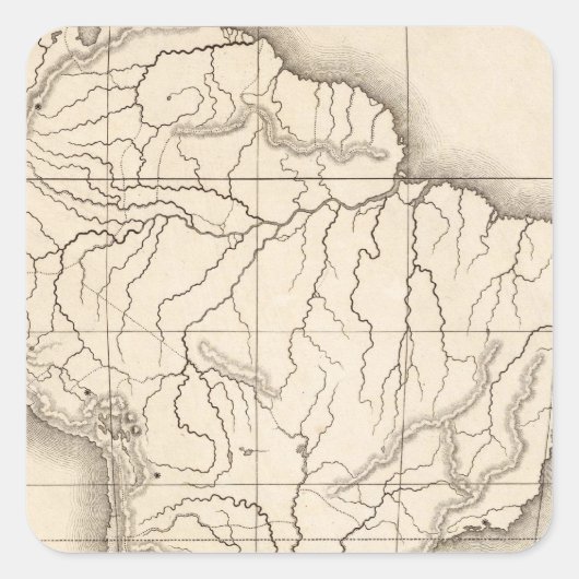 南米地図 スクエアシール (正面)