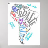 南米地図 ポスター (正面)