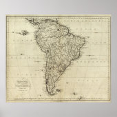 南米地図 ポスター (正面)