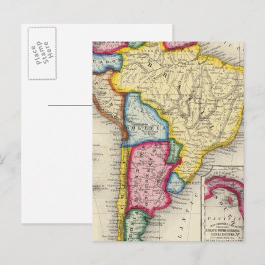 南米地図 ポストカード (正面/裏面)