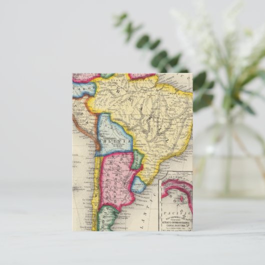 南米地図 ポストカード (スタンド正面)