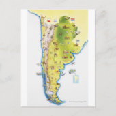 南米地図 ポストカード (正面)