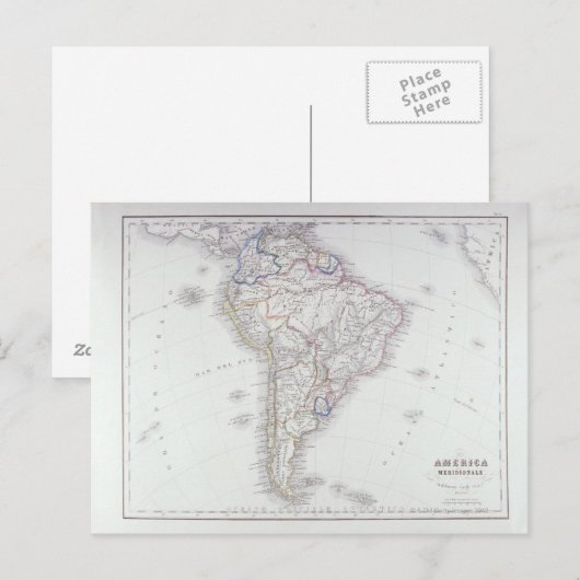 南米地図 ポストカード (正面/裏面)