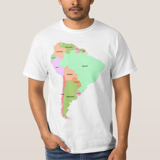 南米地図 Tシャツ (正面)