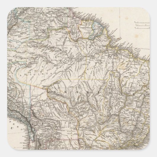 南米総合地図 スクエアシール (正面)