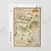 南米1558年葉書の地図 ポストカード (正面/裏面)