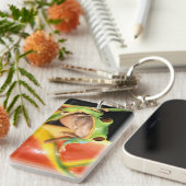 南米、エクアドル、アマゾン。ツリーフロッグ キーホルダー (正面右)