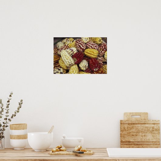 南米、ペルー産トウモロコシ、トウモロコシ ポスター (キッチン)